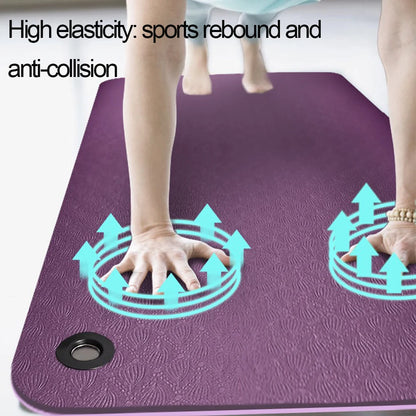 6mm Eco Friendly Double-side Anti Slip TPE Yoga Mat Eyelets Fitness Floor Gym Mat with Hanging Hole