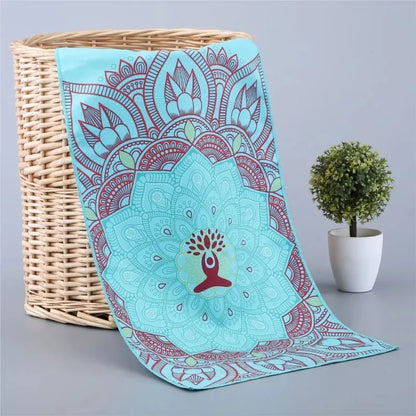 Yoga Cooling Sports Printed Towel 30*100cm Yoga Mat Cover Non-slip Gym Fitness Microfibre Travel Quick Drying Mat Pilates Gift