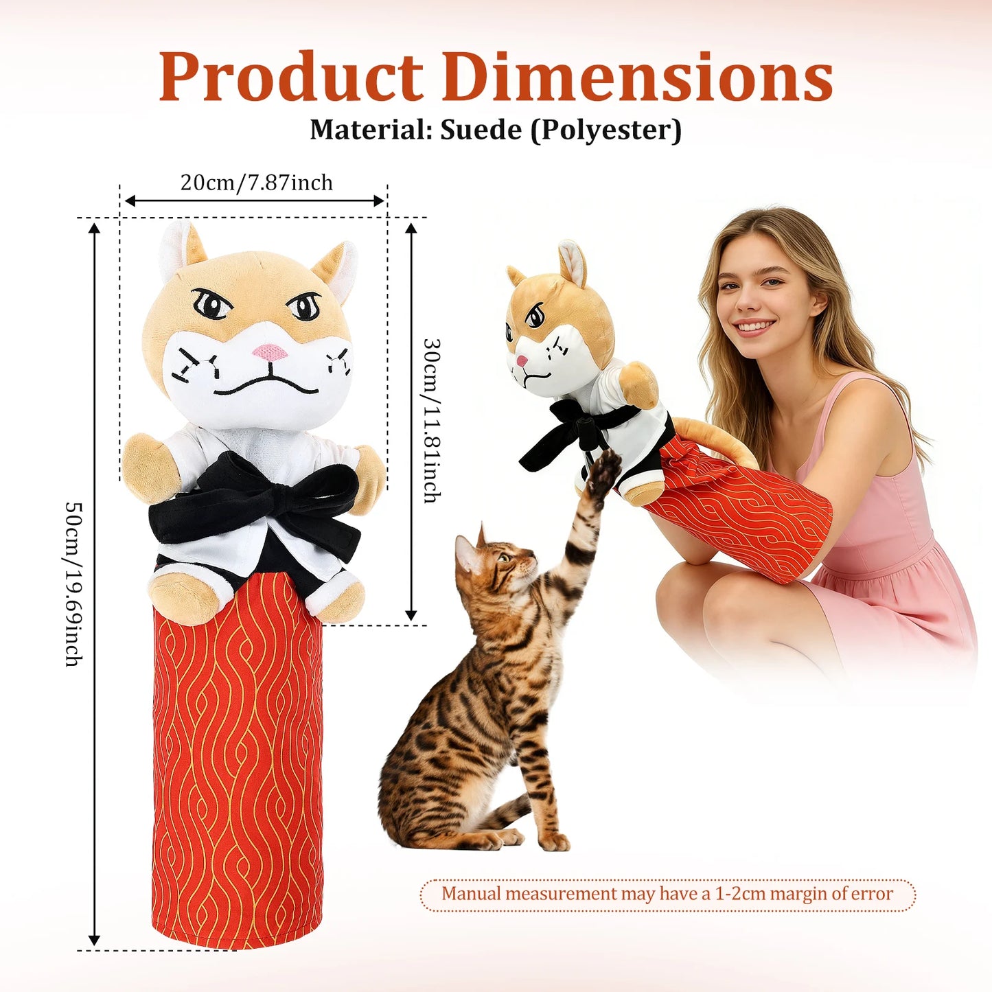 Karate Kitty Puppet Interactive Cat Wrestling Glove with Full Coverage Arm Protection Design Soft Kitten Toy Puppet Pet Supplies