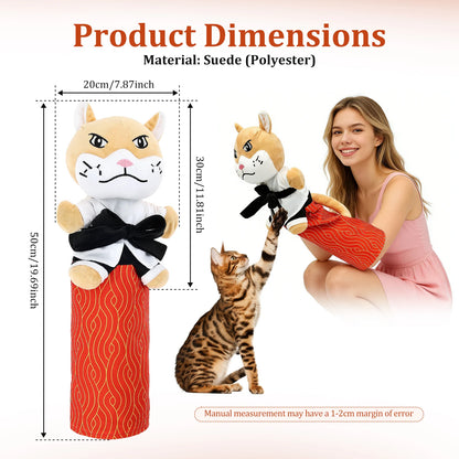 Karate Kitty Puppet Interactive Cat Wrestling Glove with Full Coverage Arm Protection Design Soft Kitten Toy Puppet Pet Supplies
