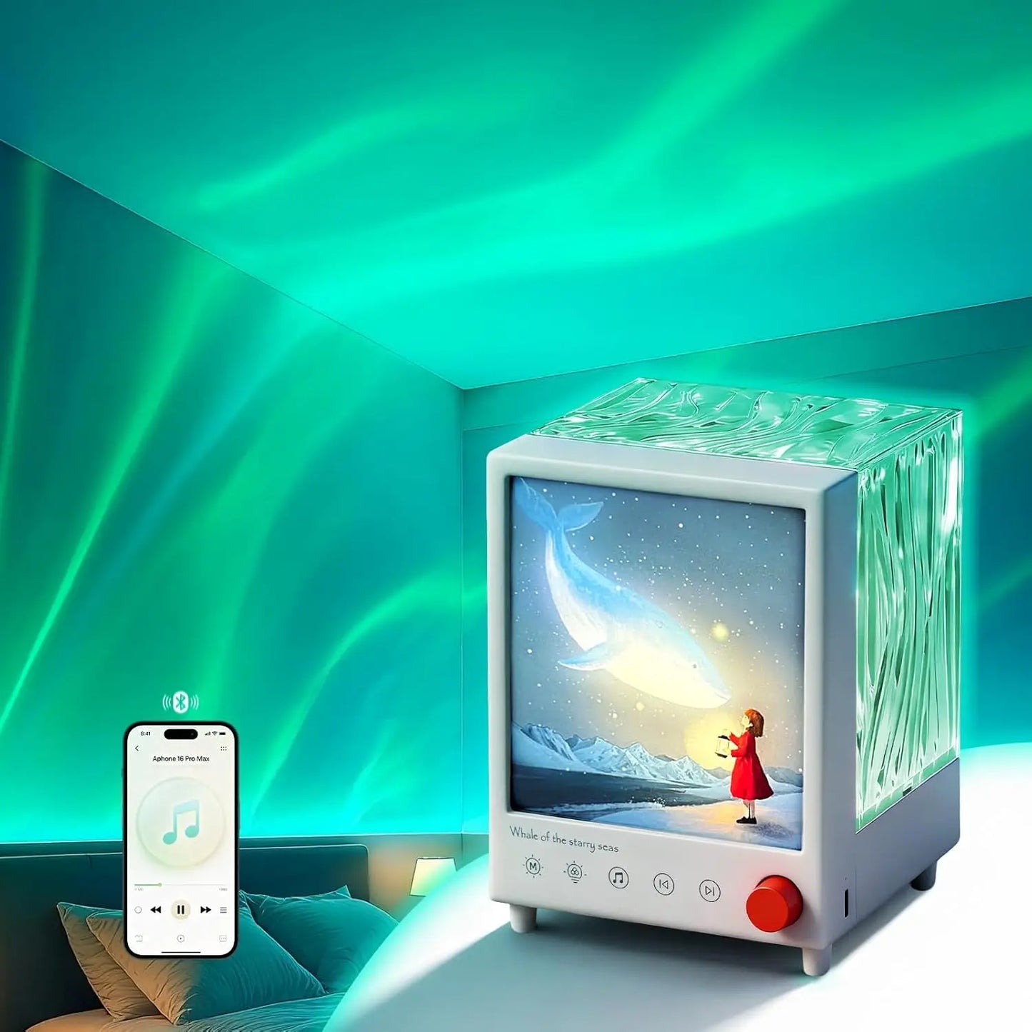 Star Projector Northern Lights Projector Aurora Light Projector with Bluetooth Speaker Light Projector for Bedroom for Adults