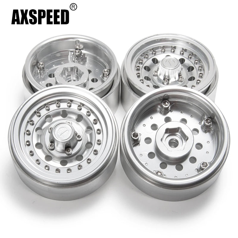 AXSPEED Aluminum Alloy 1.9 inch Beadlock Wheel Rims Hubs 27mm for TRX-4 D90 Axial SCX10 CC01 1/10 RC Crawler Car Truck Parts