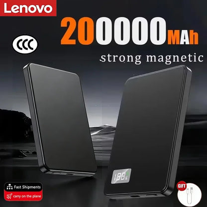 Lenovo 500000mAh Magnetic Wireless Power Bank Ultra Thin Portable CCC Certified Super Fast Charging LED Display Pack for MagSafe