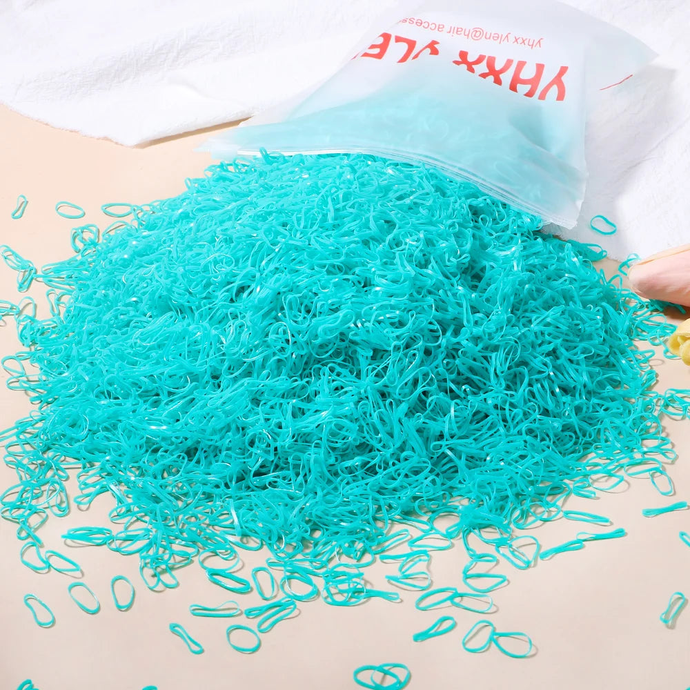 500/1000/2000 Stück bunte Einweg-Haargummis für Mädchen, Haarbänder, Haargummis, Haaraccessoires für Kinder