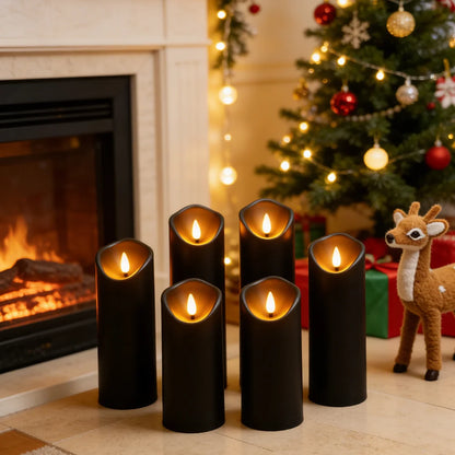 5 Flameless LED Electronic Candles Wobbling Realistic Flame Timer Dimmable Halloween Prayer Altar Table Dining Home Decor Candle