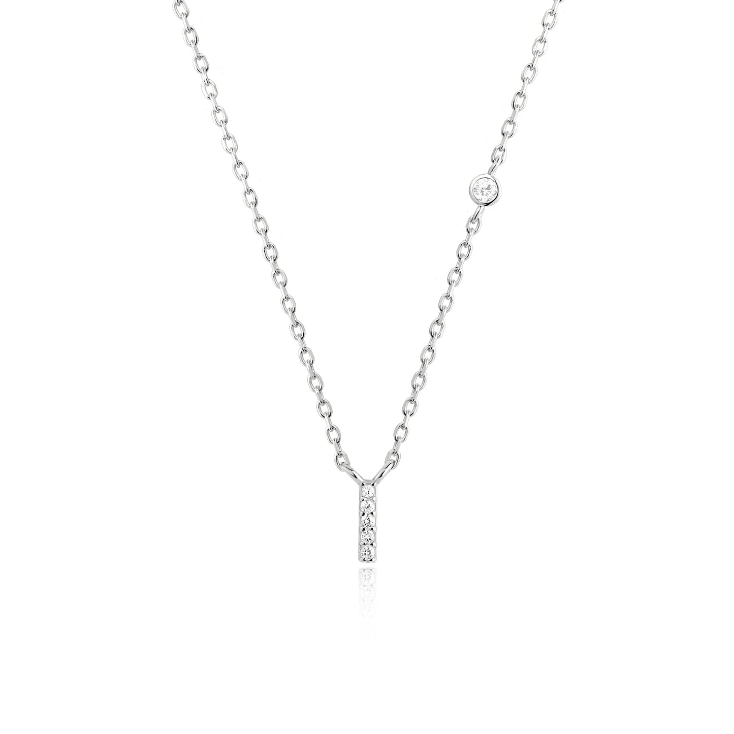 VEWANT New 925 Sterling Silver Monogram Initial Letter A M Pendant Long Chain Necklace Crystal Fine Jewelry Luxury Fine Jewelry