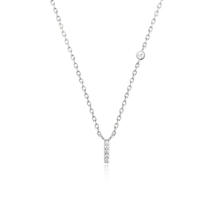 VEWANT New 925 Sterling Silver Monogram Initial Letter A M Pendant Long Chain Necklace Crystal Fine Jewelry Luxury Fine Jewelry