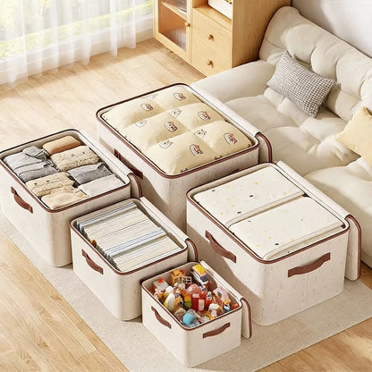 Fabric Box With Lid Large Storage Box Use Wardrobe Clothing Organizing  Quilt Storage Box Clothes Toys Storage Organizer