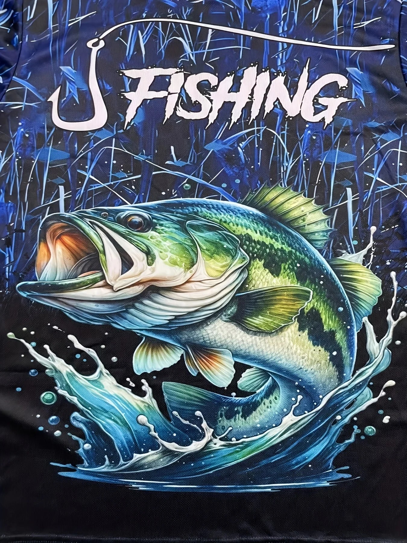 3D Men's Ocean Pattern Print Long-Sleeved Shirts Quick-Drying Sweat-Wicking Fishing Hiking And Sports Leisure Protective Shirts