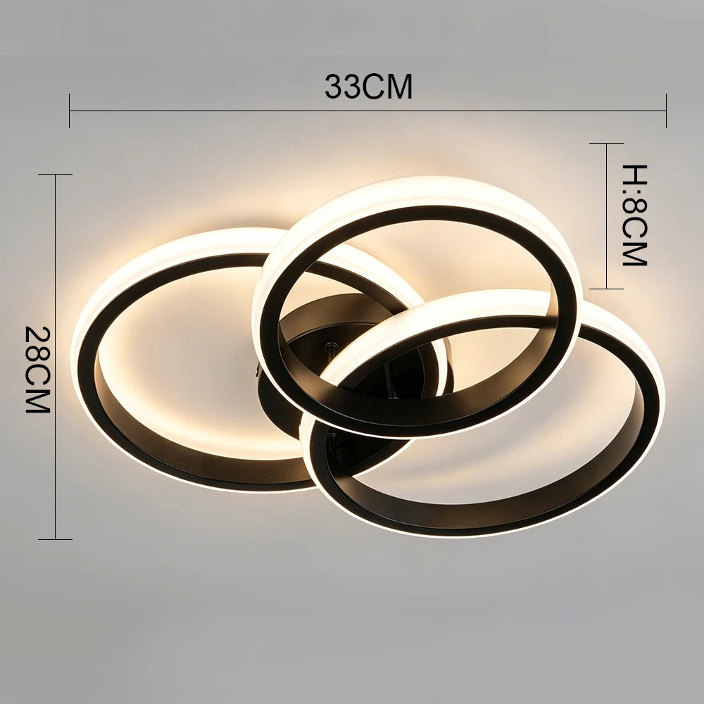 Modern LED Ceiling Light for Living Room Bedroom Hallway Lamp Square Round Chandelier Indoor Lighting Fixture