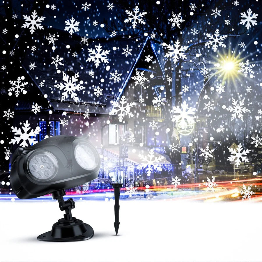 Christmas Snowfall Projector Light Outdoor Snowflakes Light Projector Waterproof Dynamic LED Snowfall Projector Light