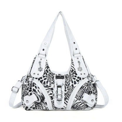 Angel Kiss Women Handbags Leopard Bag Top-handle Handbag Fashion Satchel Dumpling Pack Shoulder Bag Tote Bag Hobos Large Purse