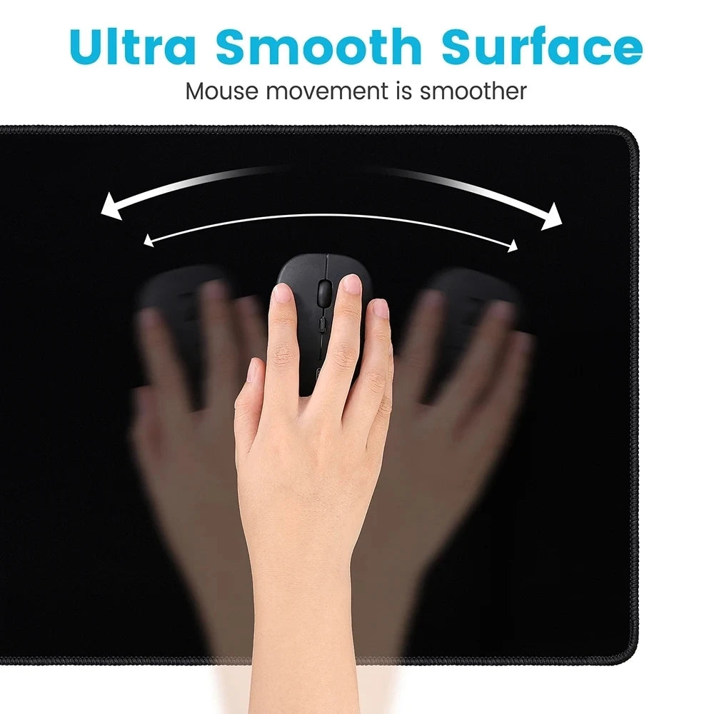 Black rubber mouse pad with white flower computer keyboard mouse pads office computer accessories pad game non-slip desk mat