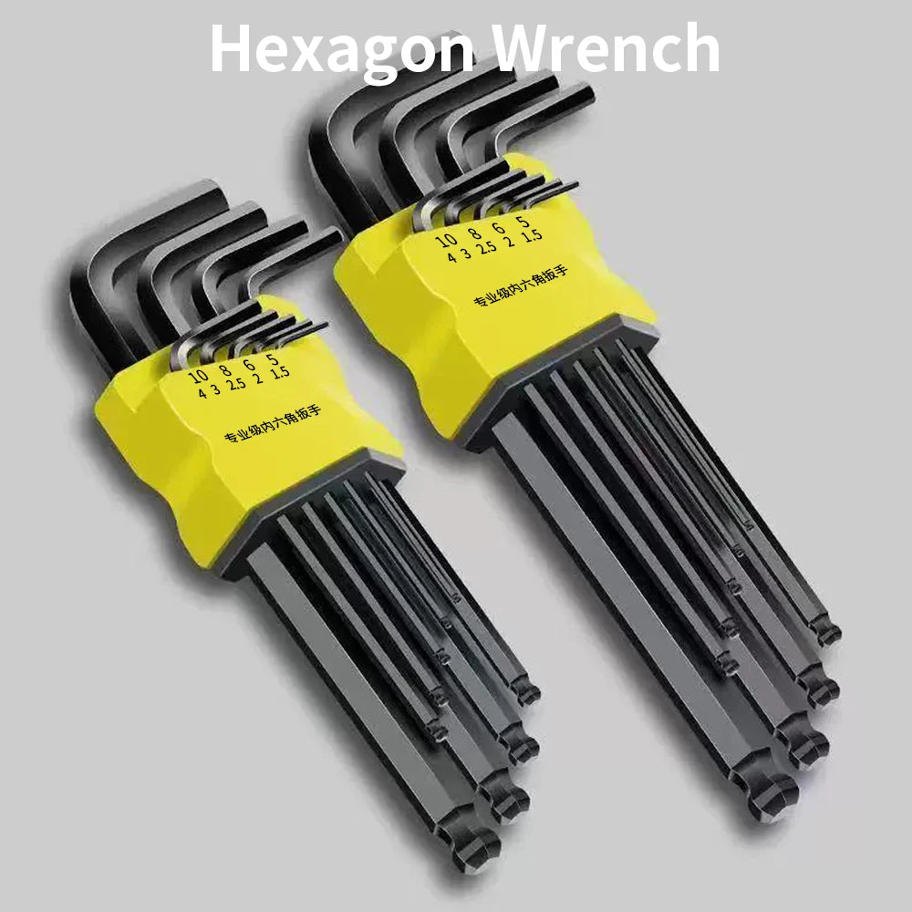 9-piece hexagonal wrench magnetic wrench double-head L-shaped hexagonal socket wrench  set hexagonal ball head wrench wrench set