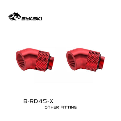 BYKSKI 2pcs G1/4'' 90 Degree /45 Degree Rotary Compression Fitting /for Water Cooling Adaptors Copper Metal Connector B-RD90-X