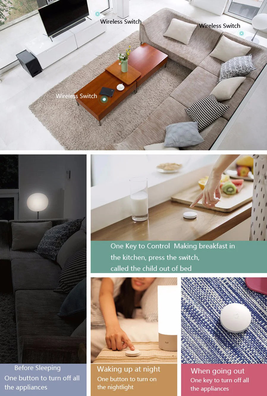 xiaomi mijia Wireless Switch House Control Center Intelligent Multifunction Smart Home Device work with app without package