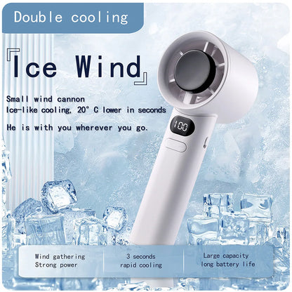 Portable Handheld Fan 120 Wind Speeds Mini Bladeless Hand Fan USB Rechargeable Highspeed Fans Camping Electric Fans Air Cooler