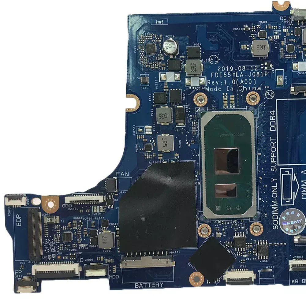 Laptop Motherboard For Dell Inspiron FDI55 LA-J081P with 3501 3493 3593 CPU：i3-1005G1 I5-1035G1 W20W5 62DM7 CY