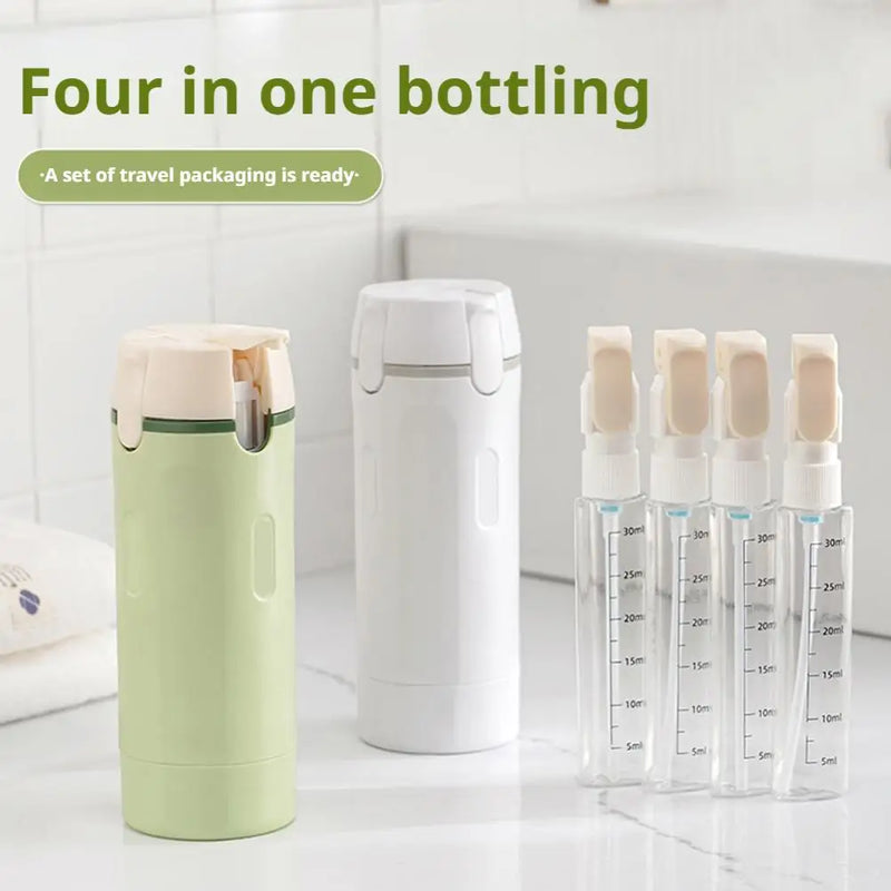 Travel Split Bottle Four In One Wash Bottle Portable Cosmetics Shampoo Storage Bottle Travel Fluid Container Portable Tool