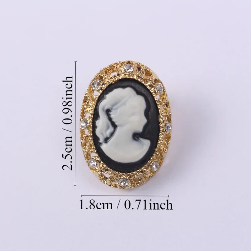 SHMIK Vintage Palace Style Relief Beauty Pendant Crystal Badges Brooch For Women Elegant Retro Middle Design Pin Jewelry
