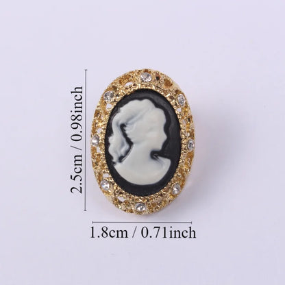 SHMIK Vintage Palace Style Relief Beauty Pendant Crystal Badges Brooch For Women Elegant Retro Middle Design Pin Jewelry