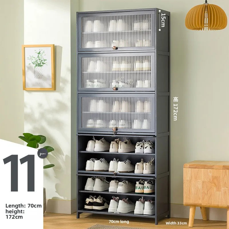 Shoe cabinet multi-layer storage rack household simple door entry balcony indoor large-capacity dust-proof shoe rack
