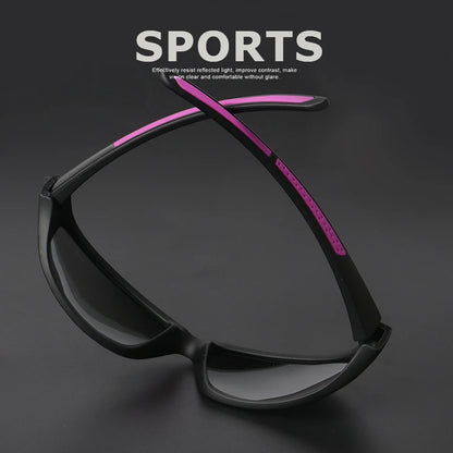 Polarized Sports Sunglasses for Men Women Running Fishing TAC Lens Anti Glare Soft Silicone Non-Slip Temple Outdoor Eyewear UV