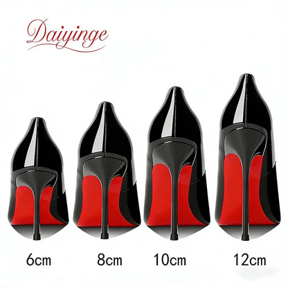 Heels For women 2026 Trend Leather Luxury Red Bottom High Heels 12cm Pointed Toe Stiletto Pumps Elegant Sexy Party Wedding Shoes