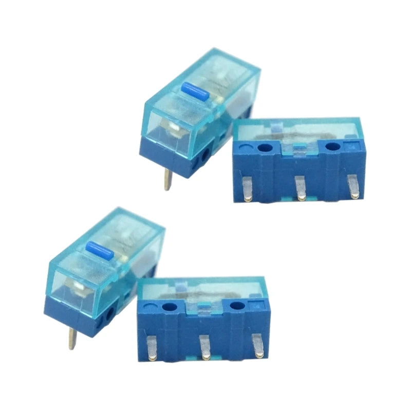 4Pcs New HUANO Blue Transparent Shell Mouse Micro Switch Button Pink Red Yellow Blue Green Dot Button Switch 3Pin 0.74N