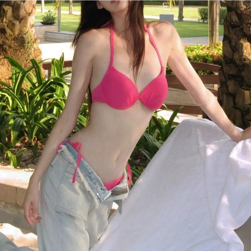 Sexy Triangle Bikini Set Women's Micro Swimsuit for Beach Hot Spring Vacation Pool Party Stylish Bathing Suit Seaside Resort