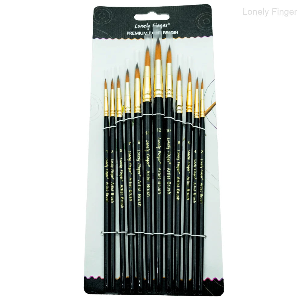 12/48pcs Acrylic Paint Brushes, Professional Synthetic Bristles Paint Brush Set Flat, Filbert,  Round, Angle Paint Brushes