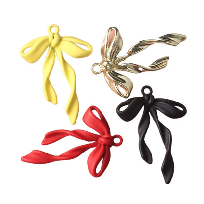 10pcs/lot 16*17MM Zinc Alloy Spray Painted Ribbon Bow Pendant Charms for Necklace Bracelet Jewelry Diy Accessories