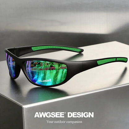 Polarized Sports Sunglasses for Men Women Running Fishing TAC Lens Anti Glare Soft Silicone Non-Slip Temple Outdoor Eyewear UV