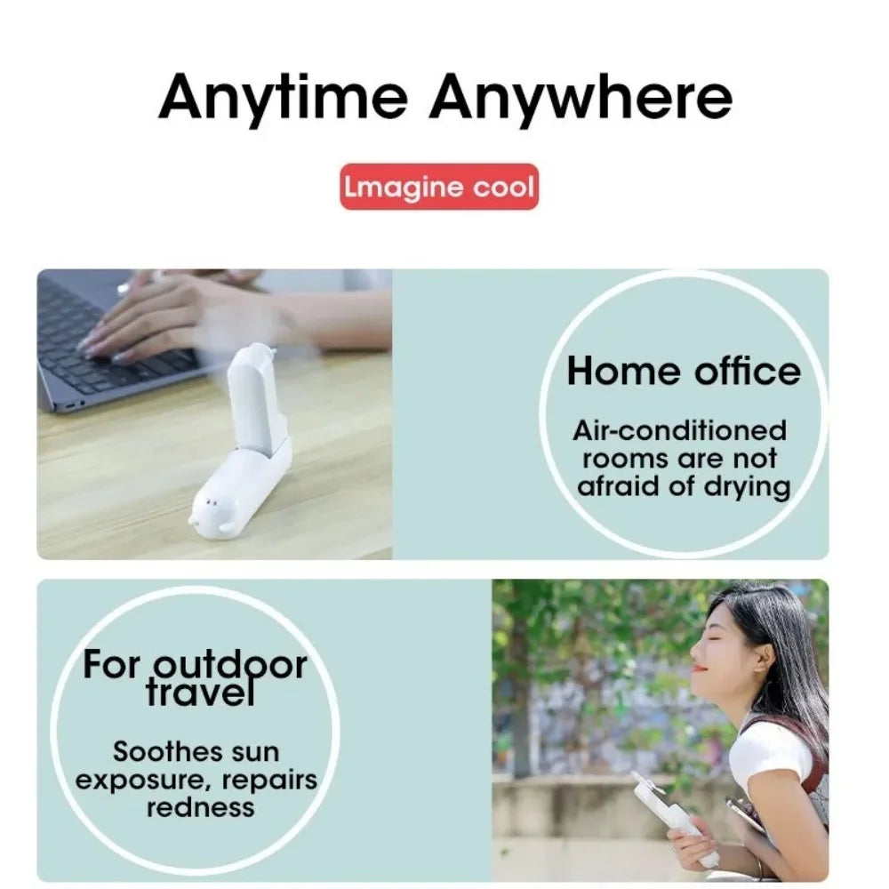 Portable Mini Handheld Cute Fan Small Pocket Fan USB Rechargeable Battery Fan Folding Cooling Hand Fan Low-Noise Electric Fan