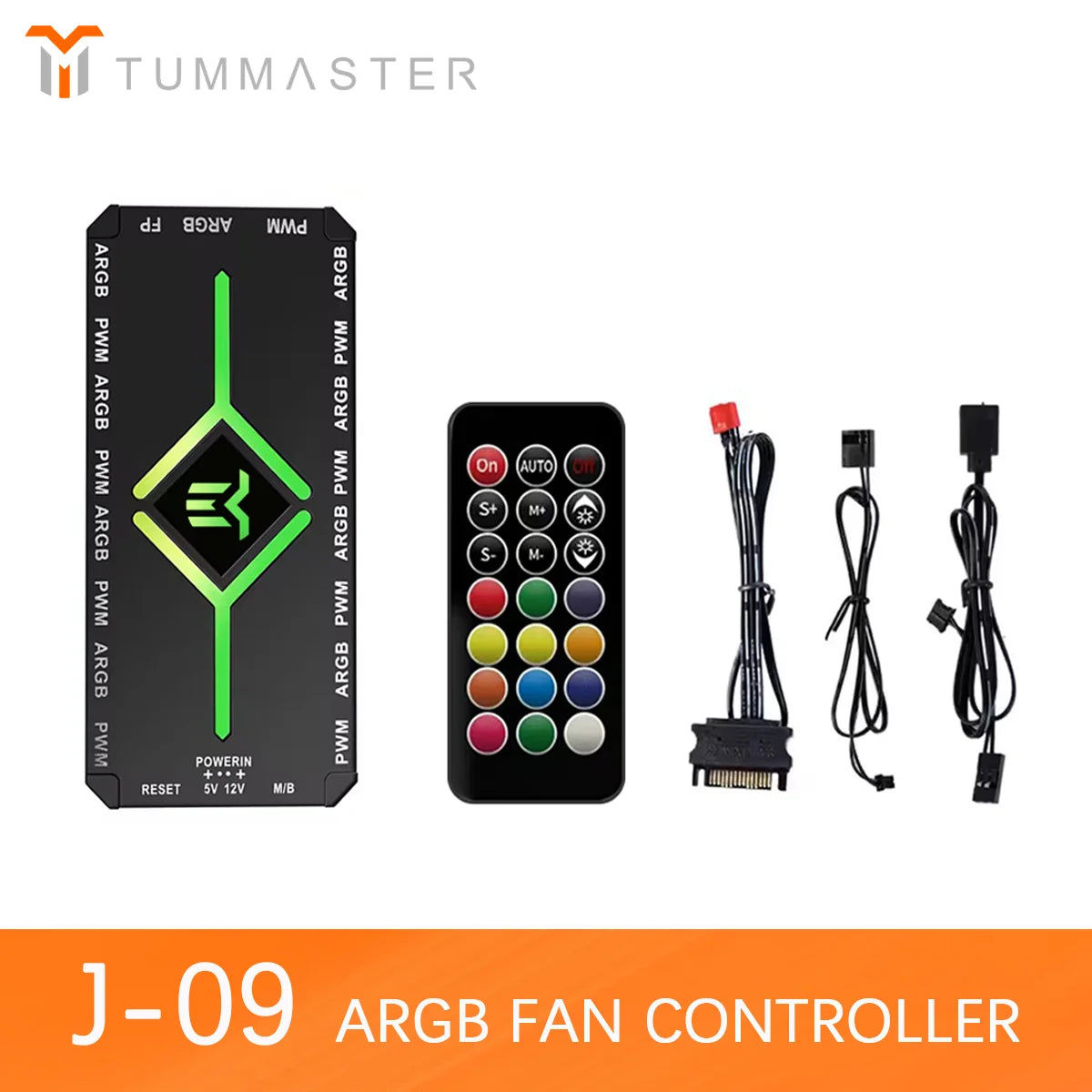 ARGB Hub 5V 3PIN ARGB&4PIN PWM Fan Controller Synchronized For PC/Computer Case Fan Light Bottom Magnetic with Remote Control