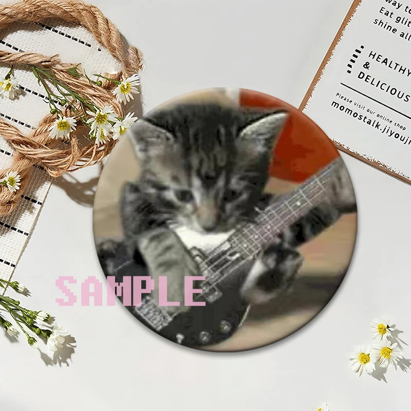 Cute Cats Meme Button Pins Funny Creative Animal Brooches Round Exquisite Tinplate Badge for Backpack Jewelry Accessories Gifts
