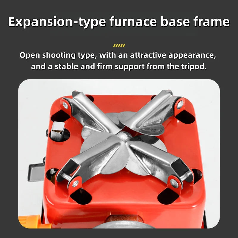 PortableMini Square Gas Stove for Camping Hiking and Travel Ultra Lightweight Folding Camping Cookware Outdoor Cooking Equipment