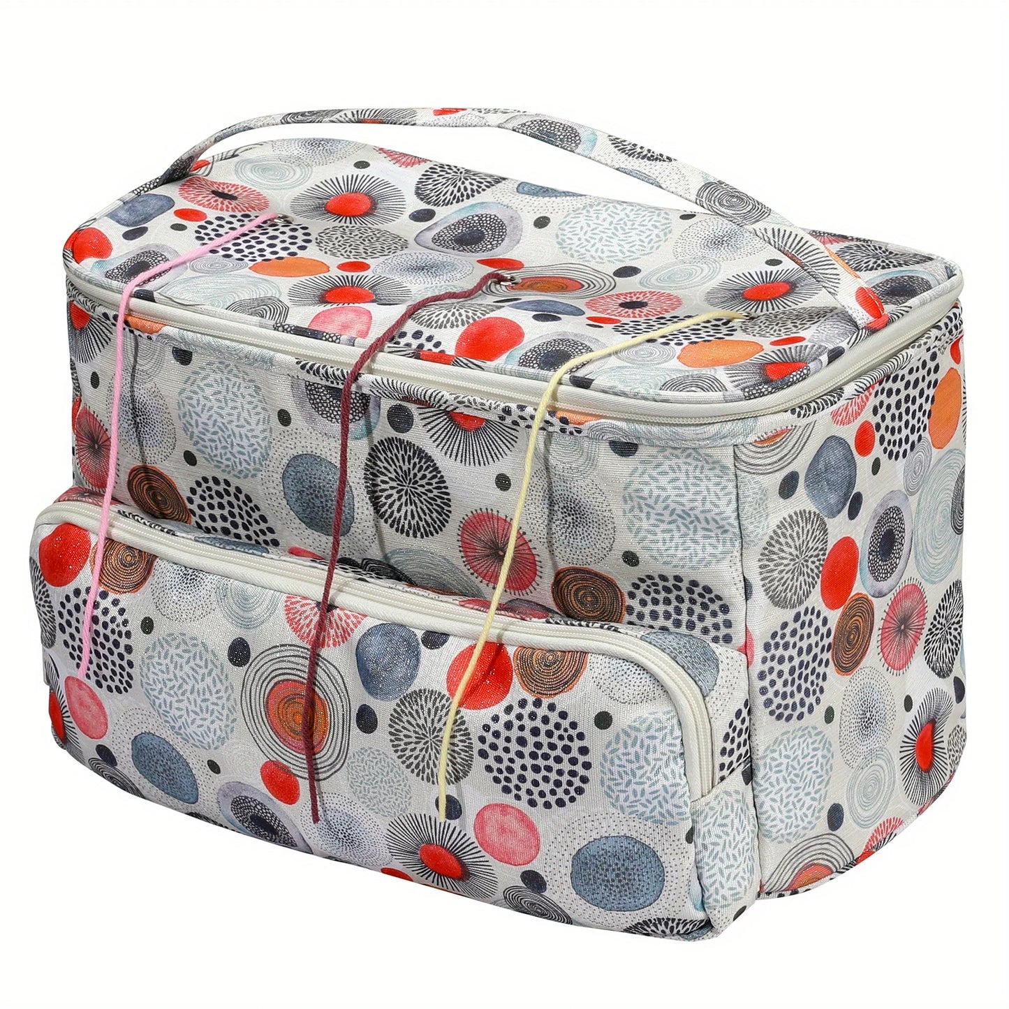 QZLKNIT Hot Sale Yarn Storage Bag with Dandel Waterproof Sewing Accessories Storage Bags Square Knitting Tote Bag Christmas Gift
