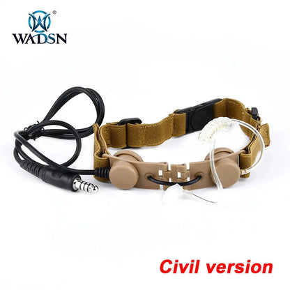 WADSN Airsoft Tactical Throat Microphone Headset Neck Laryngeal Military Earphone U94 PTT Fit Kenwood BaoFeng UV-5R UV-5X UV-82
