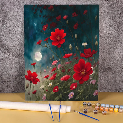 Diy Painting By Numbers Peony Flower Canvas Colouring Handpainted Gift Wall Decor Home 50×70cm Picture For Paint With Number