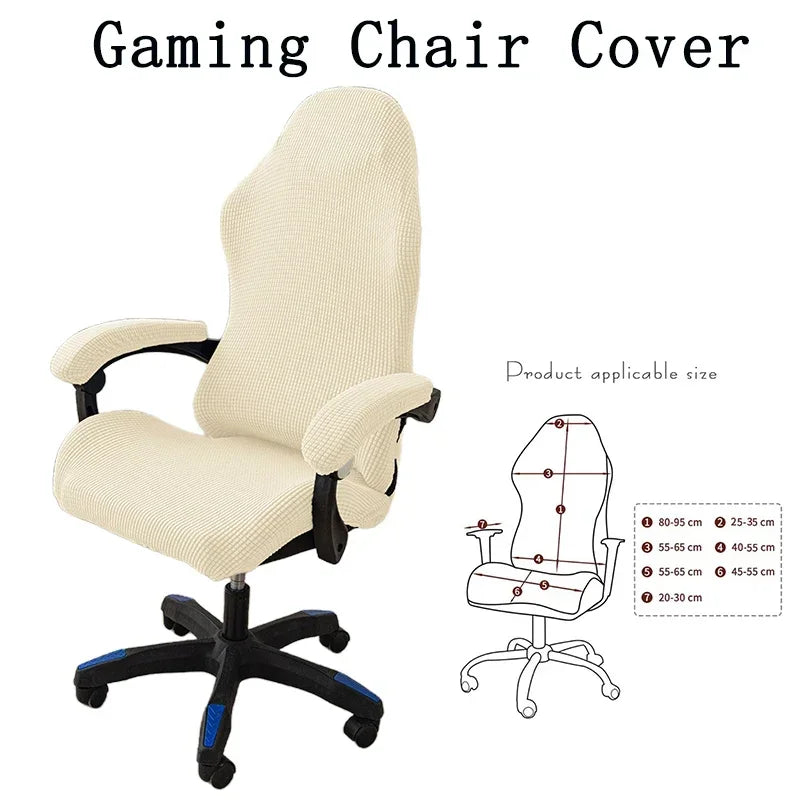 Fashion Simple Home Gaming Chair Cover Universal Computer Game Competitive Seat Backrest Armrest Elastic Swivel Chair Cover