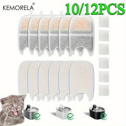 10/12 PCS Pet Water Fountain Filter Sponges Replacement for 135 Fl Oz/4 L Cat Dog Drinking Fountain Compatible with Water Founta