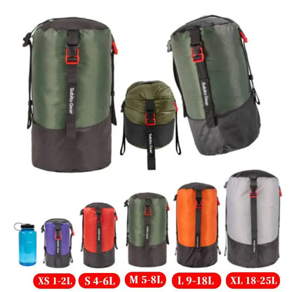 Compression Sack 1-25L Compression Stuff Sack Water-Resistant & Ultralight Sleeping Bag Stuff Sack Space Saving Gear for Camping