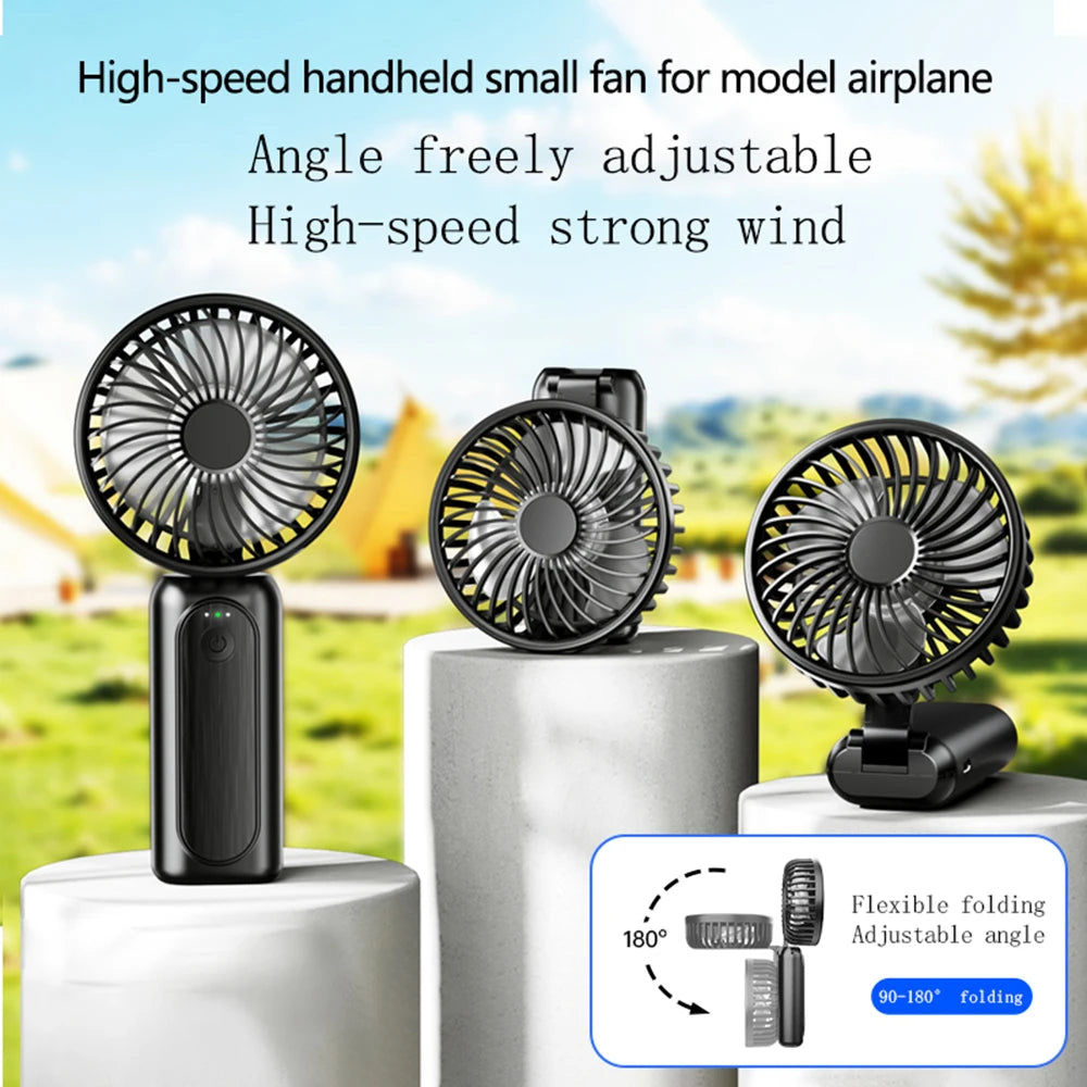 Portable Handheld Fan, Battery Operated Fan with Base, Rechargeable Mini Fan for Outdoor Indoor for Summer and For Outdoor