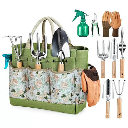Gardening Tools 9PCS/Set Heavy Duty Durable Stainless Steel Hand Toolsv For Digging Transplanting Weeding With Storage Handbag