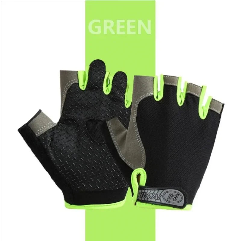 1Pair Gym Gloves Fingerless Gloves Anti-Slip Shock-Absorbing Gloves Sports Gloves for Training Lifting Weight Cycling