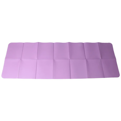 Y67A-2X Foldable Yoga Mat Folding Travel Fitness Exercise Mat Double Sided Non-Slip For Yoga Pilates & Floor Workouts Purple
