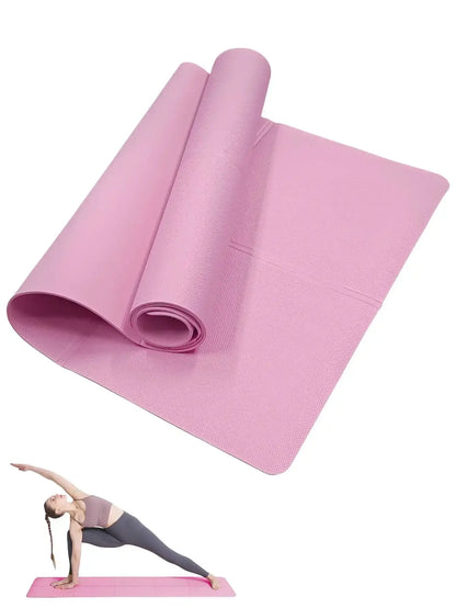 4 mm Anti-Slip Yoga M4mm Anti‑Slip Yoga Mat Portable Fitnesat Portable Fitness Workout Mat For Pilates Home Gym Ladies Exercise