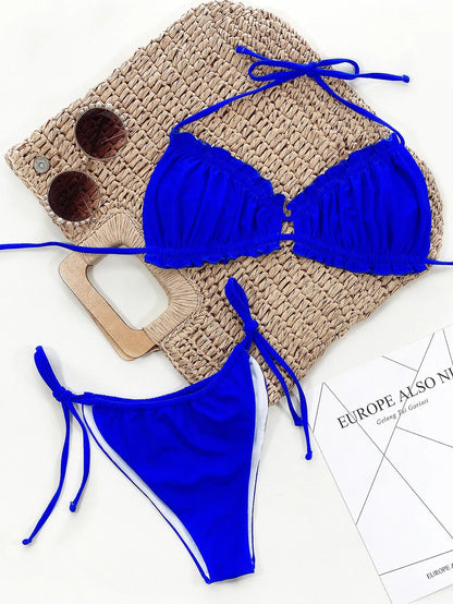 Bikinis 2025 Woman Sexy Ruffled Frilled Pleated Ruched Bikini Women Swimwear Two-piece Swimsuit Bikini set Bathing Suit