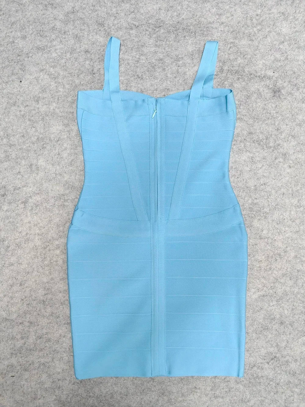 BEAUKEY Blue Spaghetti Strap Women Mini Bandage Dress Bodycon Sexy Above Knee Length Bodycon Party Club Dress XL Classic Vestido